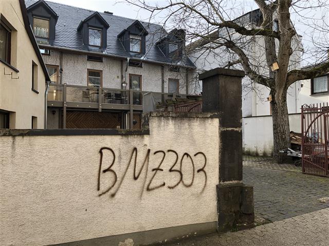Beschädigte Hauswand Kobern