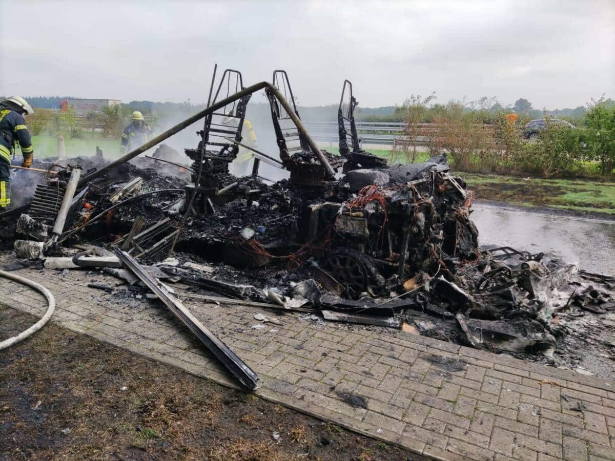 verbranntes Wohnmobil