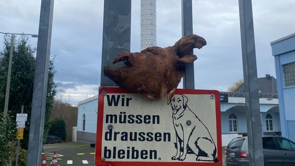 Schweinekopf vor Moschee gelegt – Polizei sucht Zeugen