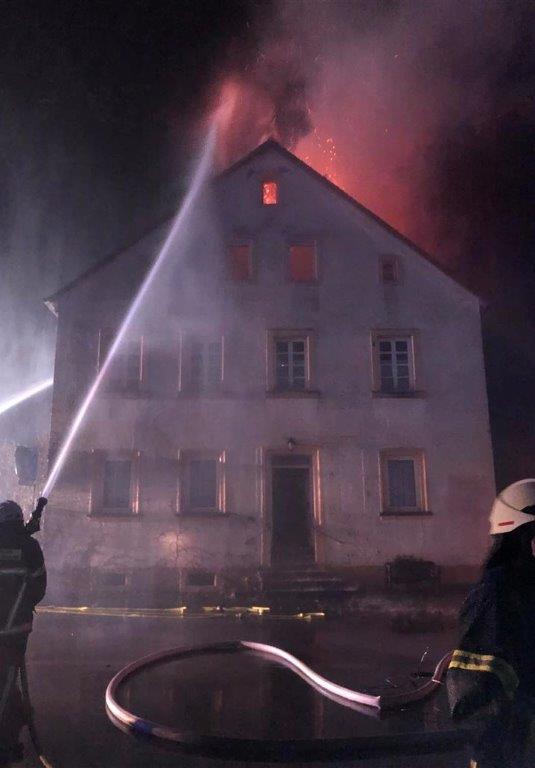 Brennendes Haus in Matzenbach