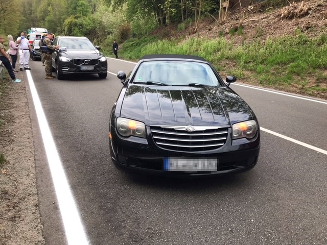 Die US-Militรคrpolizei unterstรผtze bei der Unfallaufnahme. (Foto. Polizei RP)