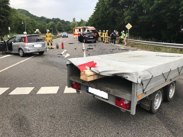 Unfallstelle auf der B48