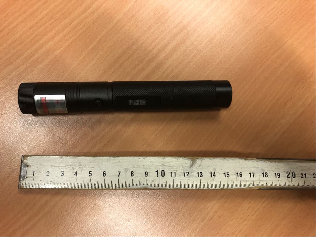 Der sichergestellte Laserpointer.