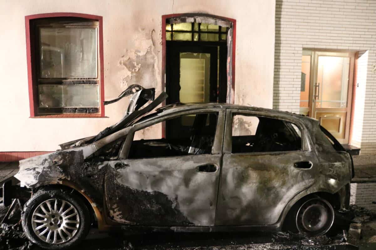 Der Brandort der vergangenen Nacht