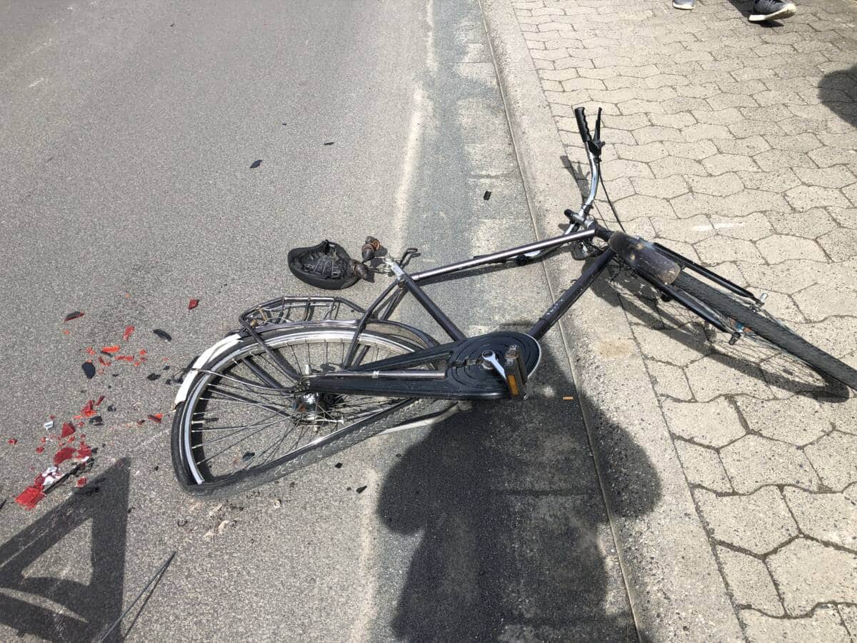Beschädigtes Fahrrad des unbekannten Täters