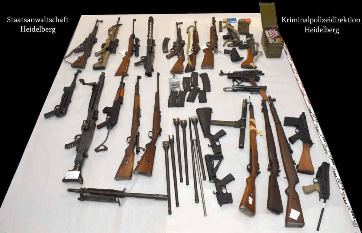 Auszug aus den sichergestellten Waffen