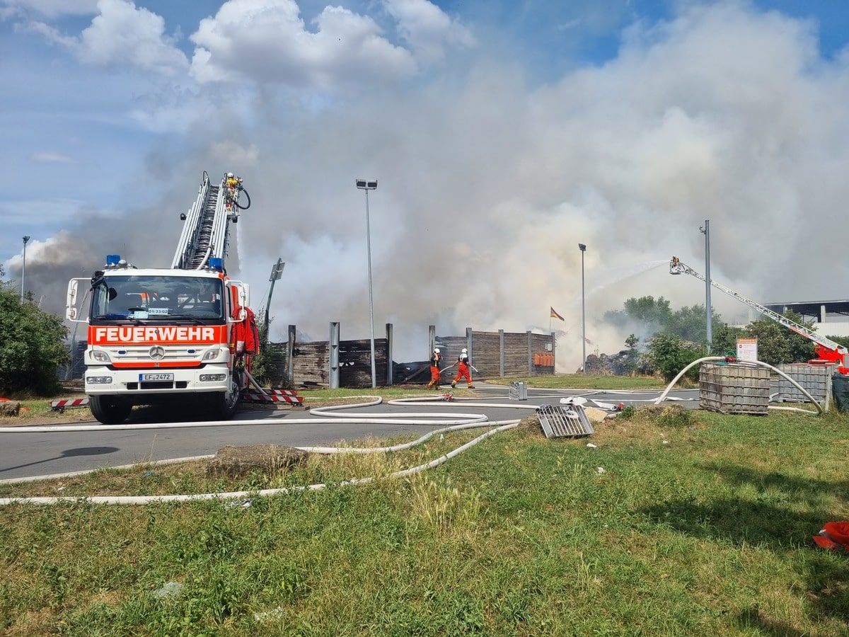 Feuer Mülldeponie Erfurt