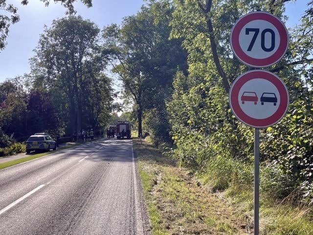 Unfallstelle Freiburg-Esch, tödlicher Verkehrsunfall