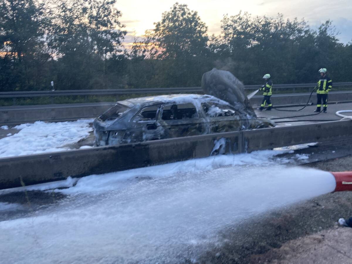Fahrzeugbrand A7 Osthessen
