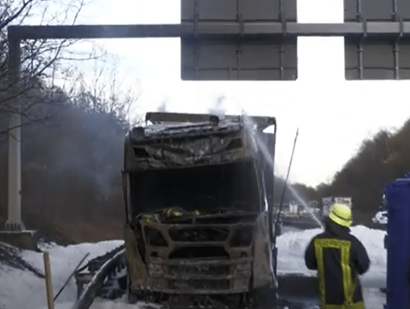 LKW BRand auf A61