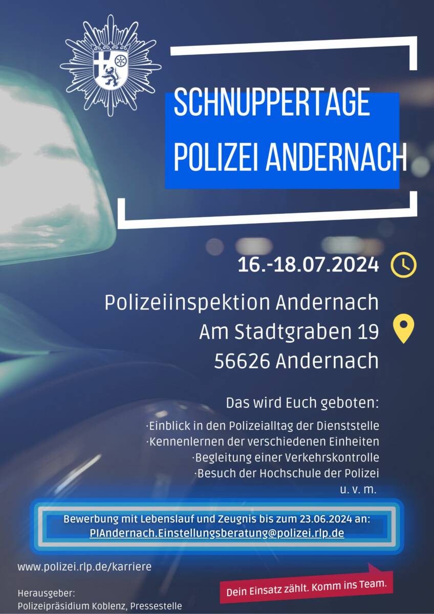 Andernach Schnuppertage Schnupperpraktikum
