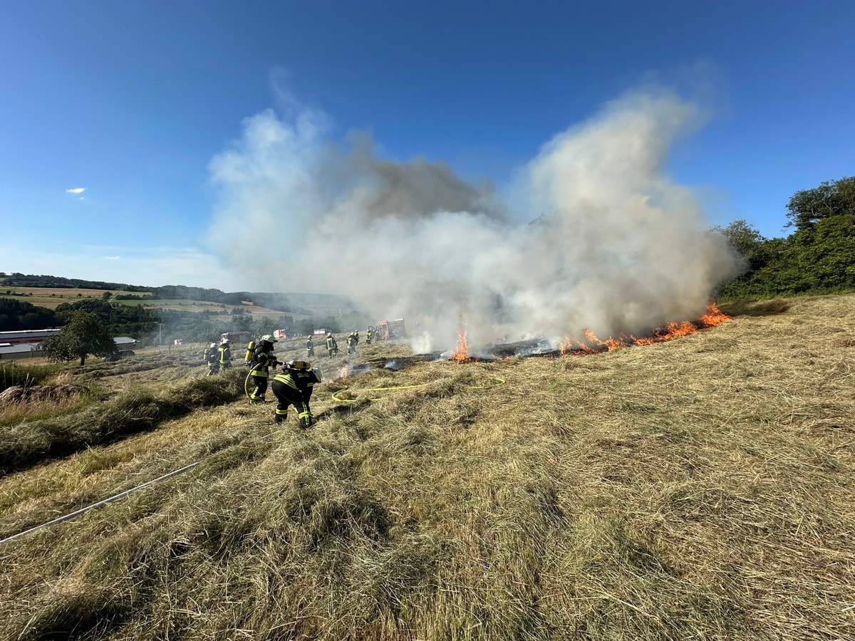 Traktor brennt bei Heuernte vollständig aus