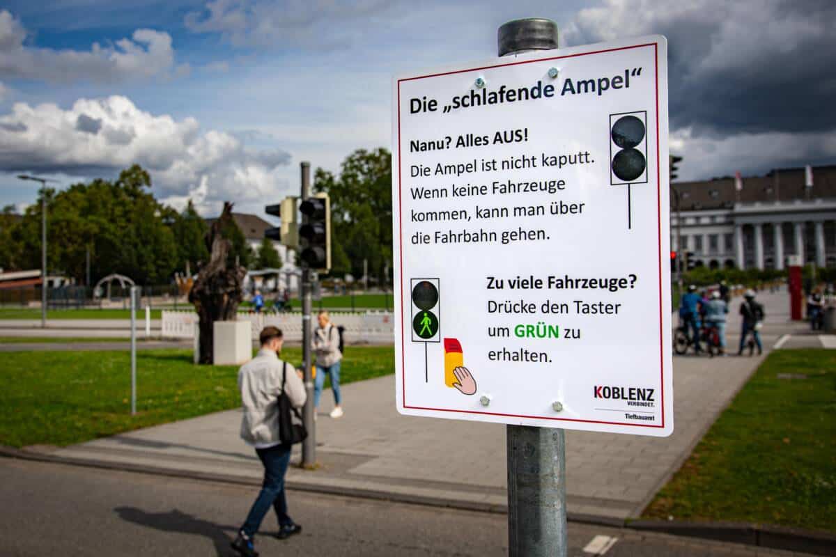 Erste „schlafende Ampel“ in Koblenz!