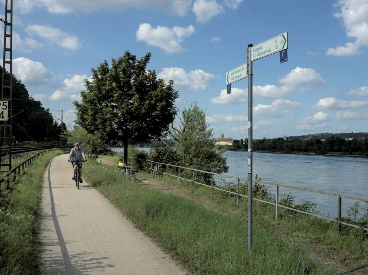 Sperrung Rheinradweg Stolzenfels
