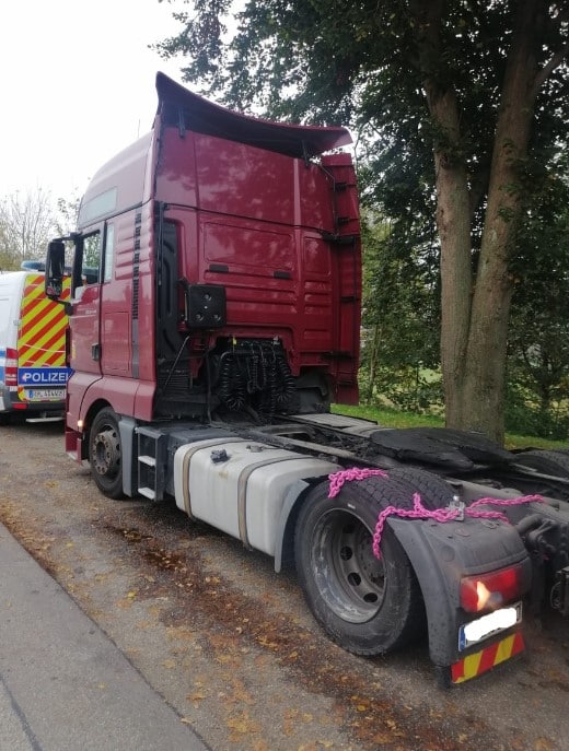 LKW still gelget Defekte Bremsen