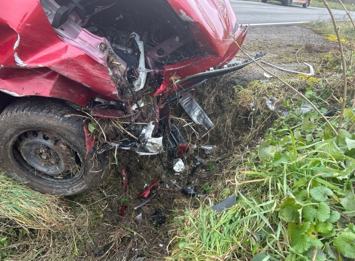 Unfallstelle auf der B38 bei Billigheim-Ingenheim