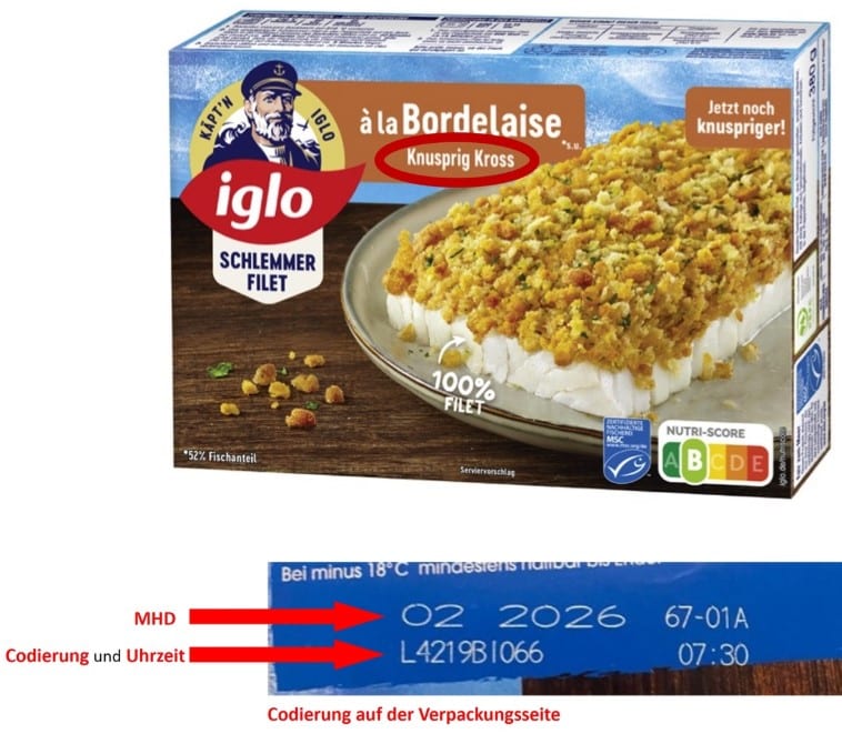 Rückruf bei Iglo
