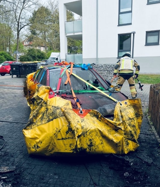 Brand E-Fahrzeug Essen