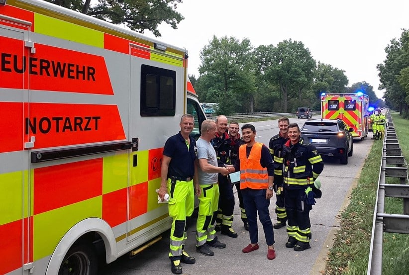 Geburt auf der A95