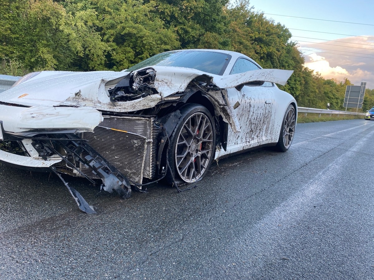 Starkregen Unfall A62