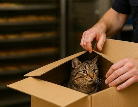 Katze versehentlich per Paket verschickt
