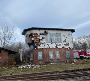 Brand im ehemaligen Stellwerk Sondershausen