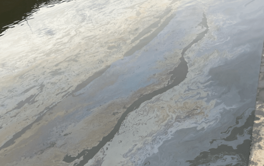 Gewässerverunreinigung im Hafen Lahnstein