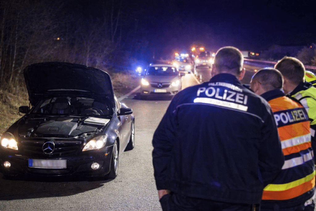 Unfallhilfe auf der Autobahn