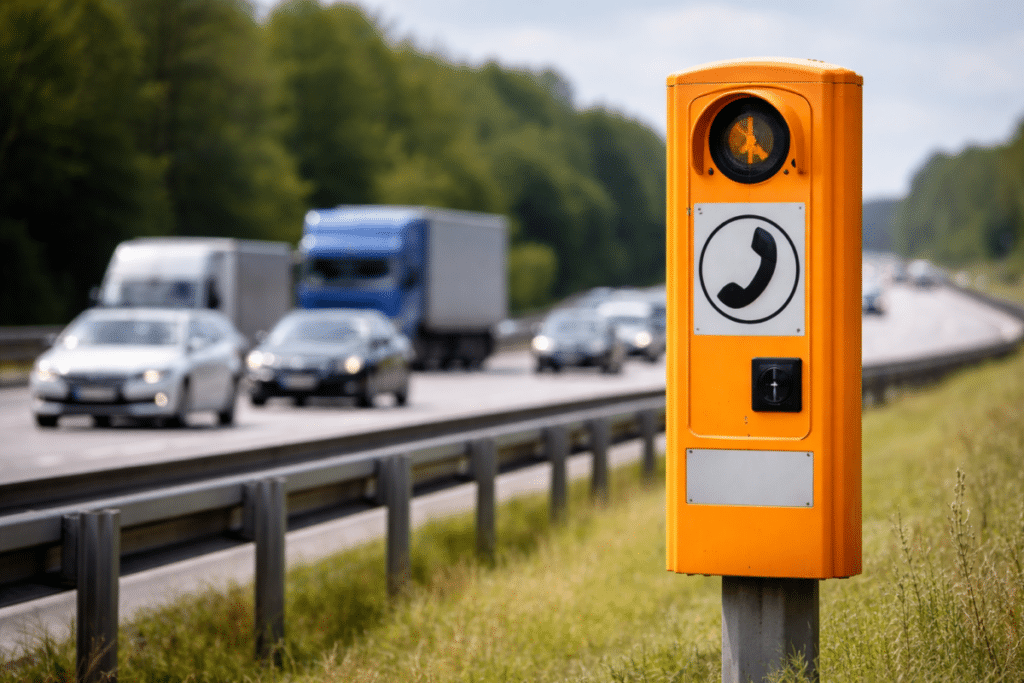 Notrufsäule an der Autobahn