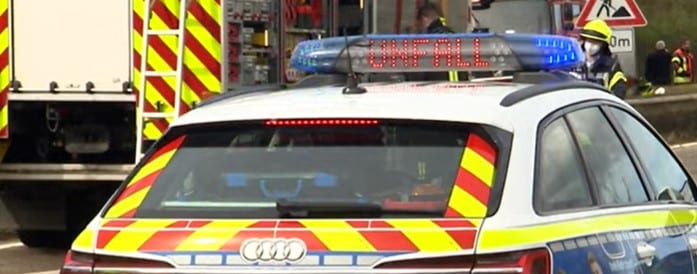 Unfall auf der B42 bei Lahnstein