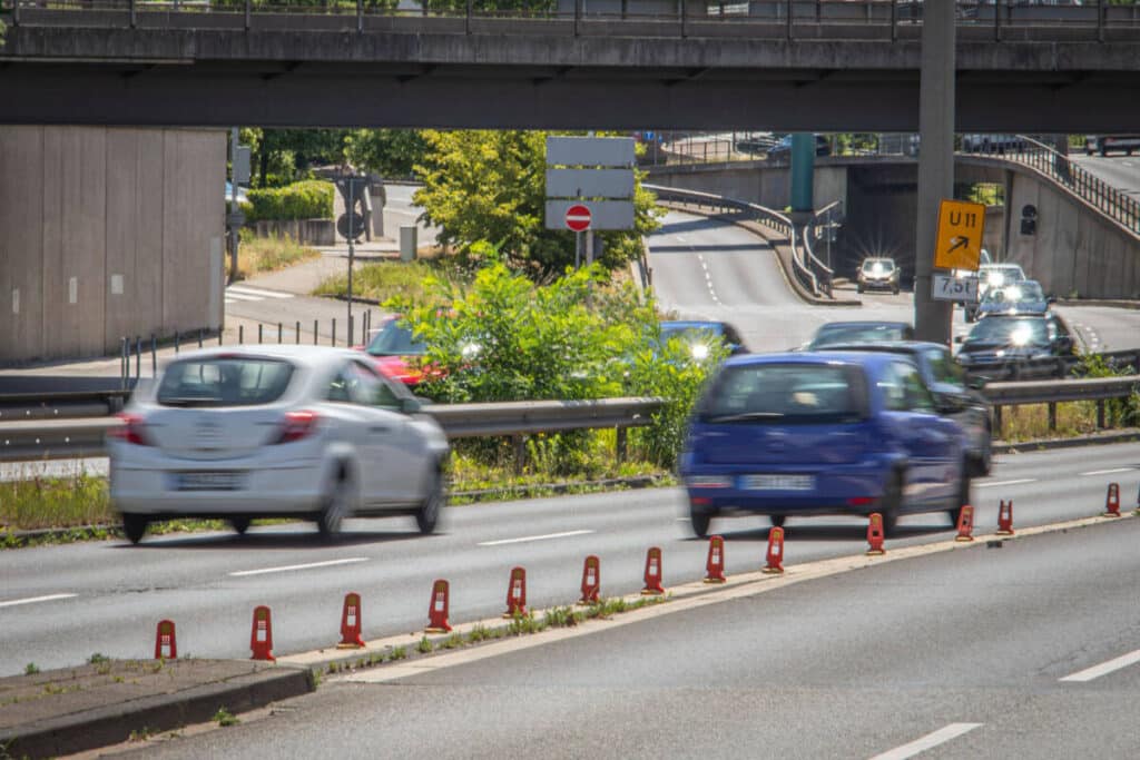 B9 Koblenz Spurverengungen