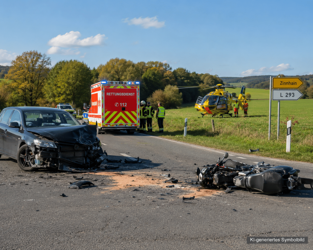Motorradunfall Unnau Zinnhain