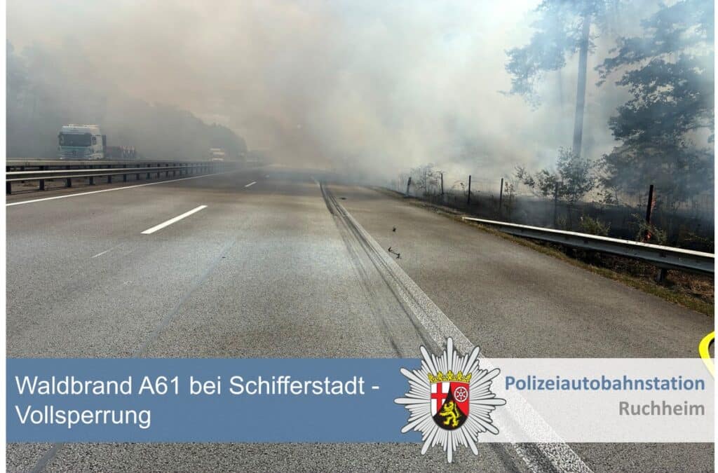 Waldbrand A61 Schifferstadt