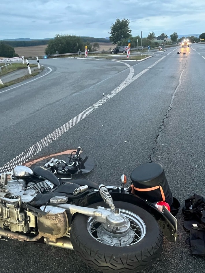 Tödlicher Motorradunfall auf der B7