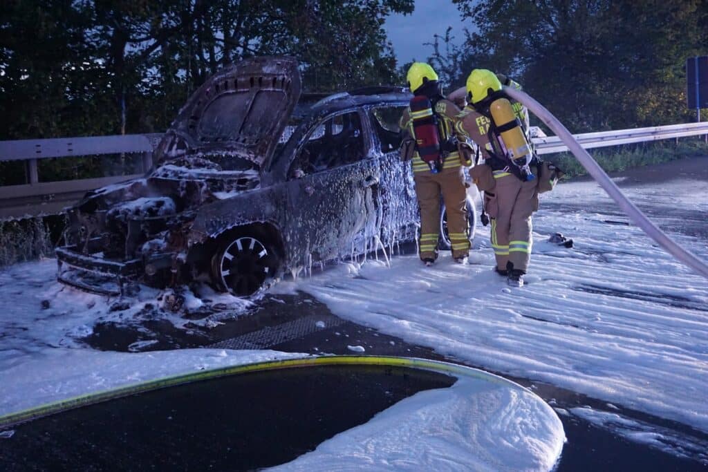 PKW-Brand auf der A52