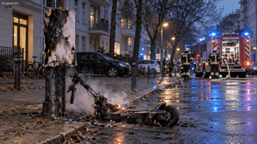 E-Scooter und Wahlplakat in Moabit angezündet