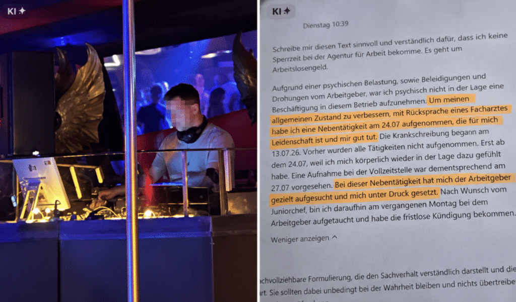 krankgeschrieben und als DJ erwischt