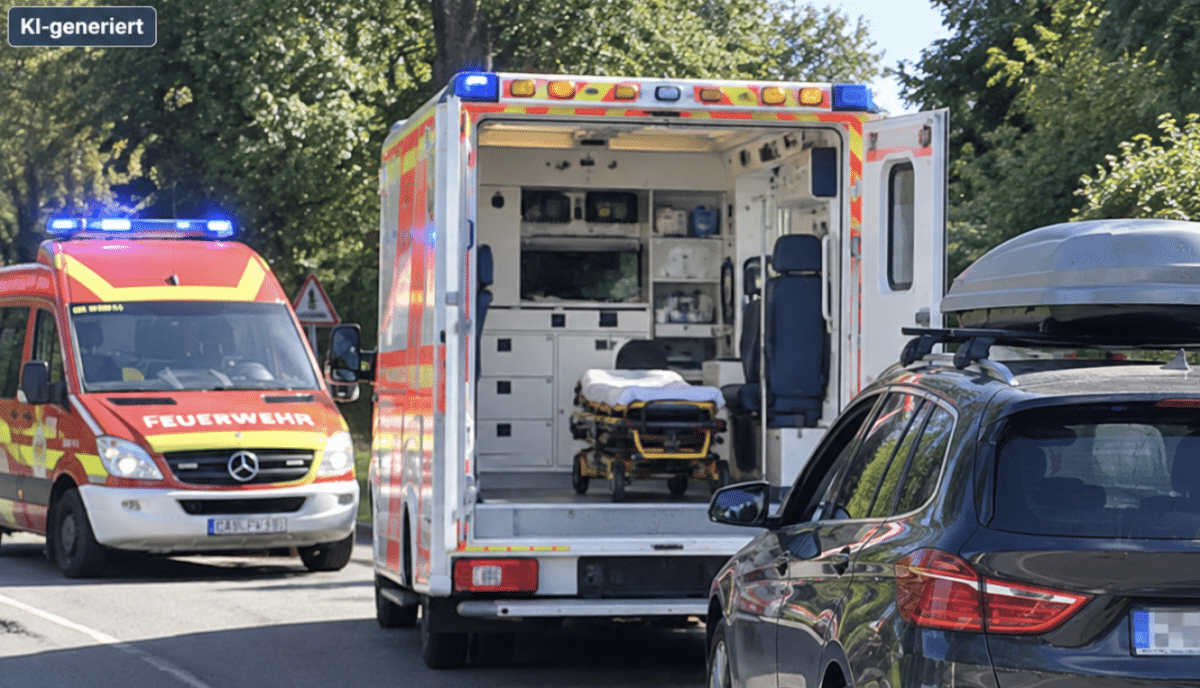 Kind fällt aus fahrendem Auto