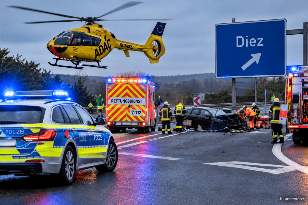 Schwerer Unfall A3 Diez