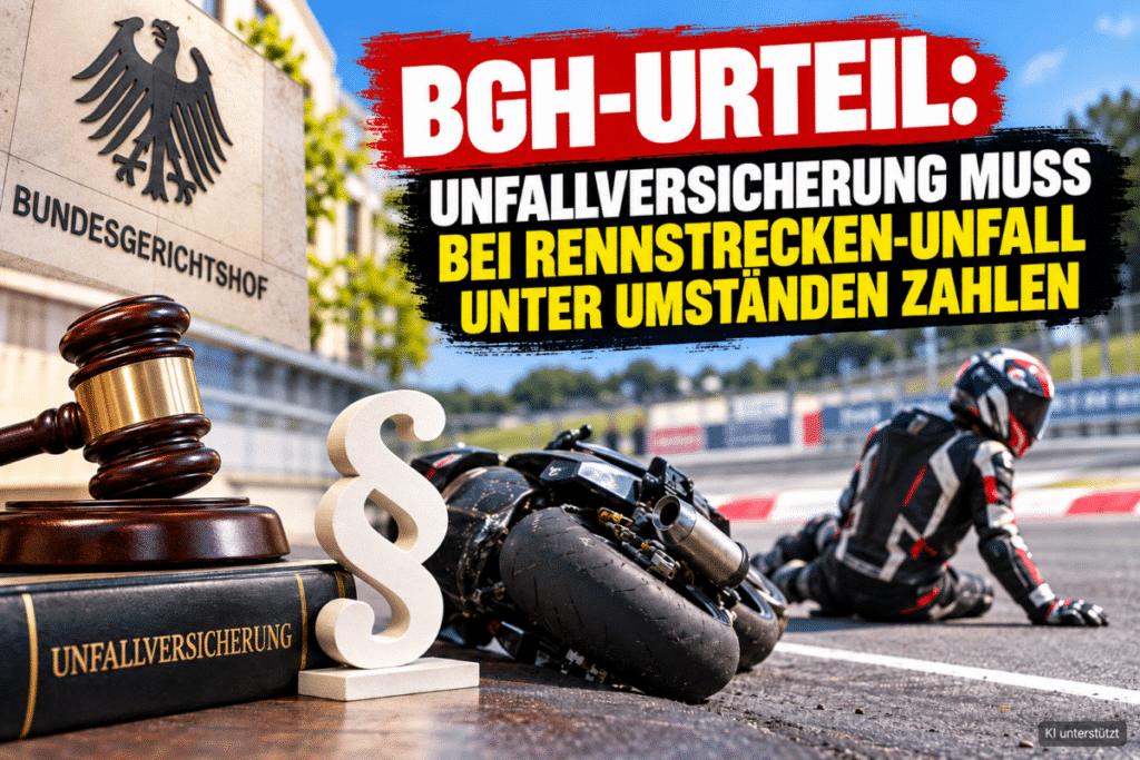 BGH-Hammer: Motorradunfall auf Rennstrecke – Versicherung darf nicht einfach ablehnen