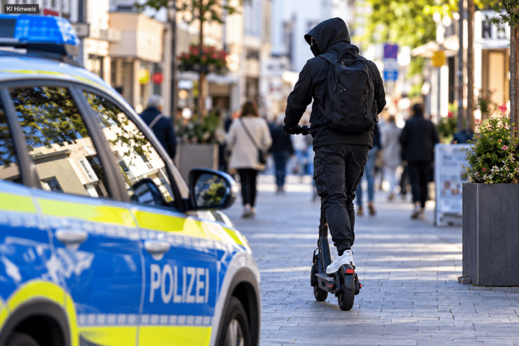 Vermummter E-Scooter-Fahrer in Grünstadt
