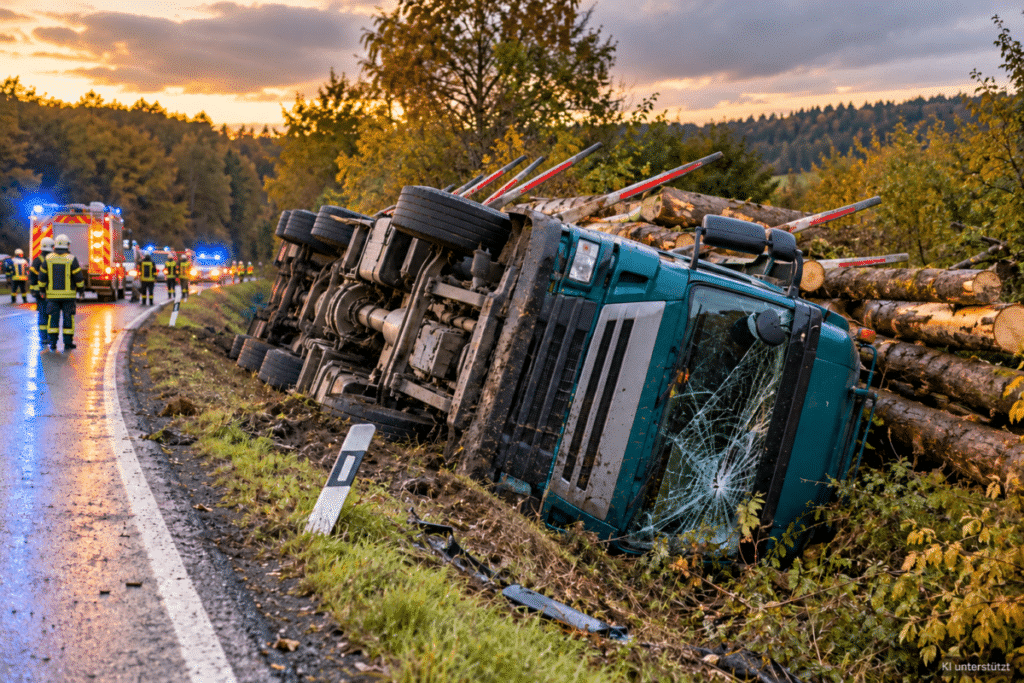Holztransporter Unfall L272