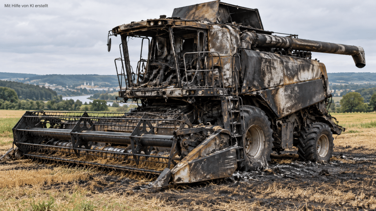 Mähdrescherbrand in Passau