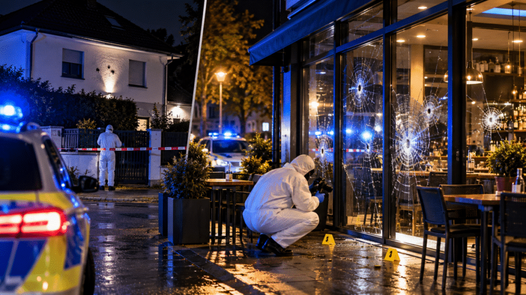 Nächtliche Spurensicherung am Café