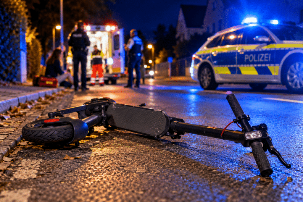 Nächtlicher Polizeieinsatz mit E-Scooter