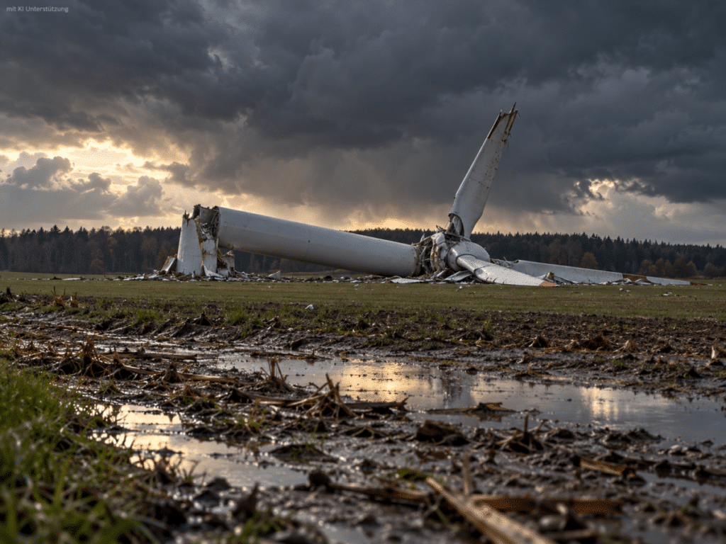 Sturmwrack im nassen Feld