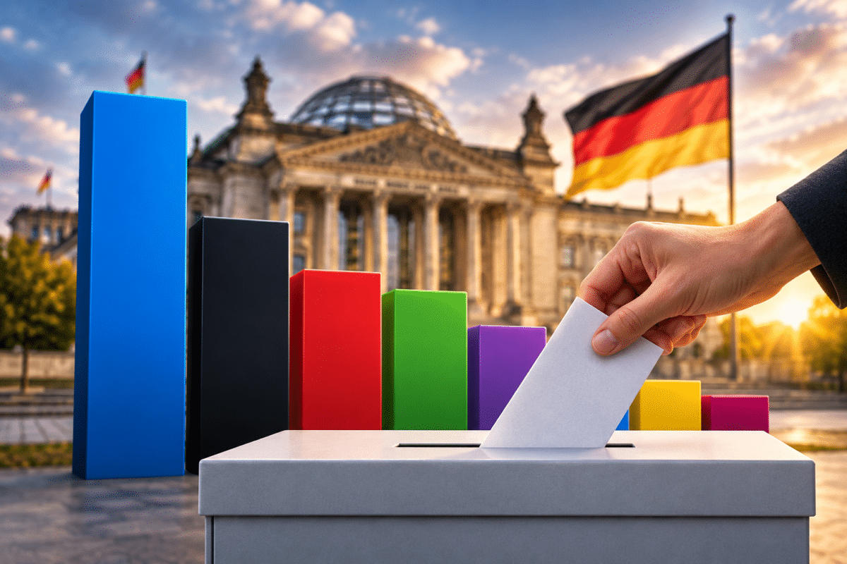 Wahlurne vor dem Reichstag