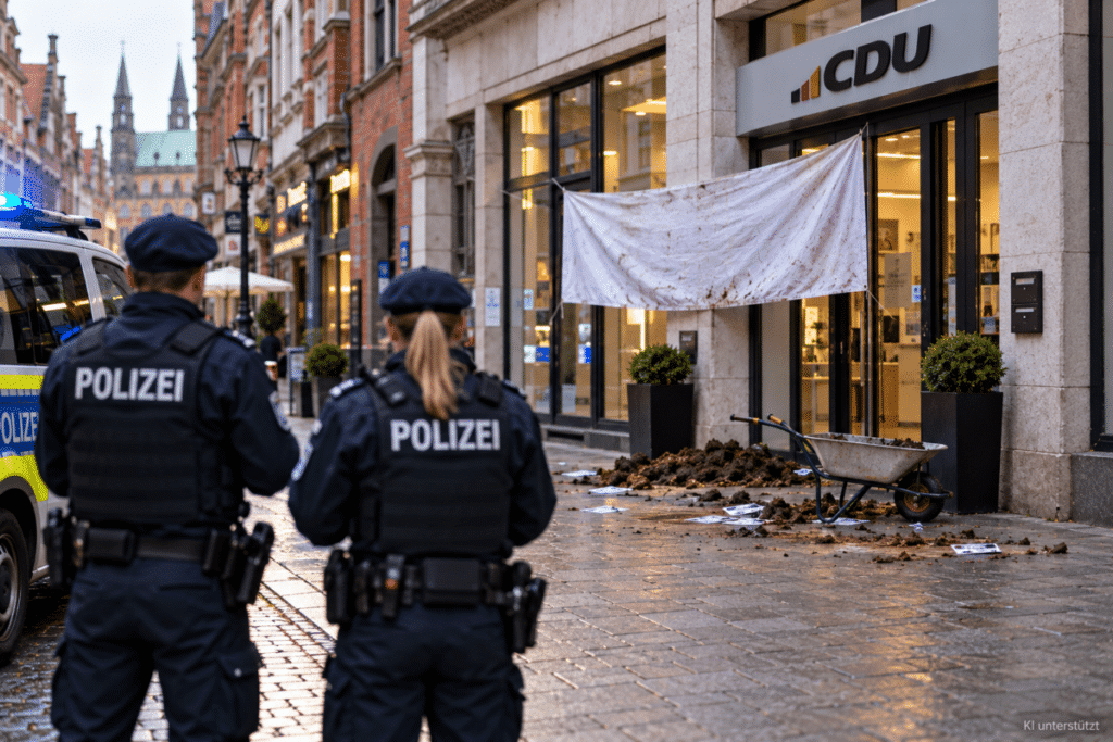 Pferdemist vor CDU-Büro in Bremen